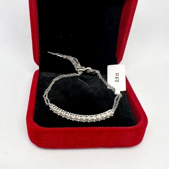 Moissanite Diamond Tennis Bracelet GRA Certified Round Cut Adjustable Chain 925 - Picture 12 of 12